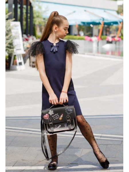 Нарядне шкільне плаття з коротким рукавом Нарядне шкільне плаття з коротким рукавом