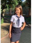 Белая блузка с галстуком для девочки