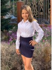 Белая блузка с длинным рукавом для девочки