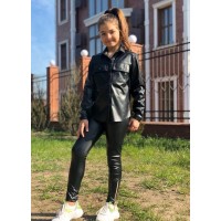 Шкіряна сорочка для дівчинки