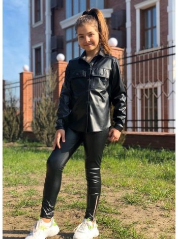Кожаная рубашка для девочки