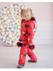 Детский зимний комбинезон с капюшоном для девочки