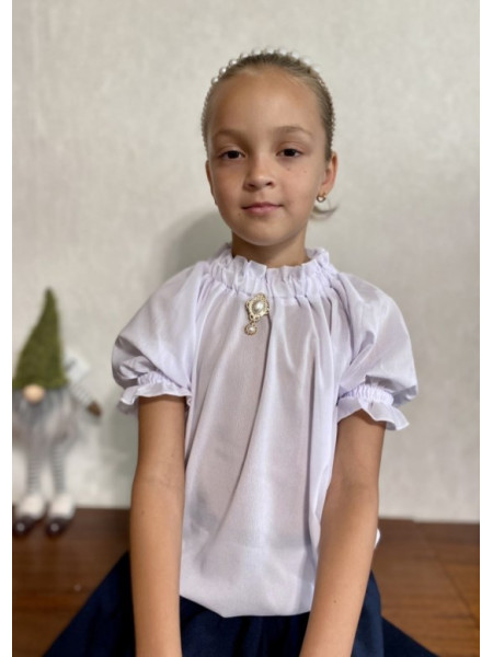 Біла шкільна блузка з коротким рукавом для дівчинки