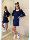 Шкільне плаття з білим коміром для дівчинки