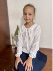 Шкільна блузка на дівчинку з довгим рукавом