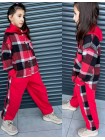 Спортивный костюм с рубашкой в клетку на девочку
